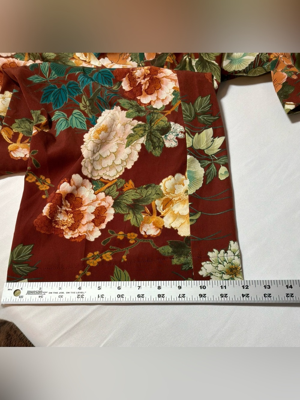 Chico’s Size 1.5R Rust Floral Wide Leg Crop Palazzo Pants Elastic Waist Women M - Picture 9 of 9